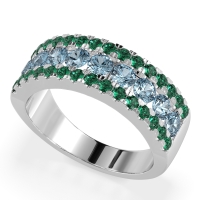 Three Row Round Half-Eternity Mahat Band