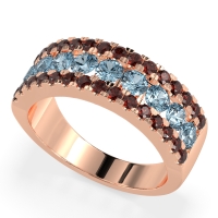 Three Row Round Half-Eternity Mahat Band