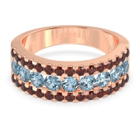 Three Row Round Half-Eternity Mahat Band