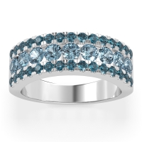 Three Row Round Half-Eternity Mahat Band