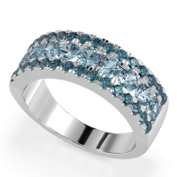 Three Row Round Half-Eternity Mahat Band