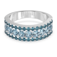 Three Row Round Half-Eternity Mahat Band