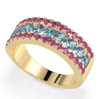 Three Row Round Half-Eternity Mahat Band