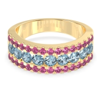 Three Row Round Half-Eternity Mahat Band