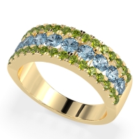 Three Row Round Half-Eternity Mahat Band