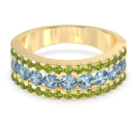 Three Row Round Half-Eternity Mahat Band