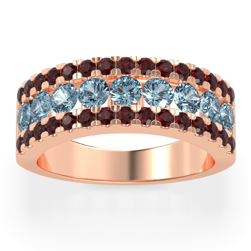 Three Row Round Half-Eternity Mahat Band