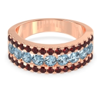 Three Row Round Half-Eternity Mahat Band