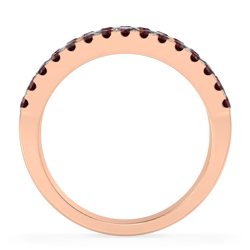 Three Row Round Half-Eternity Mahat Band