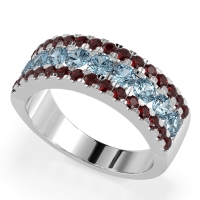 Three Row Round Half-Eternity Mahat Band