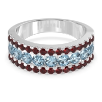 Three Row Round Half-Eternity Mahat Band