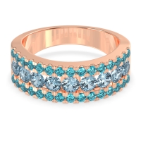 Three Row Round Half-Eternity Mahat Band