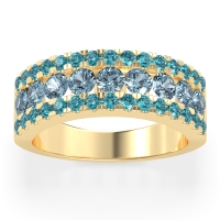 Three Row Round Half-Eternity Mahat Band