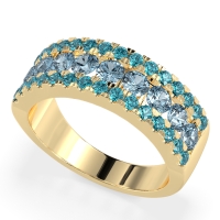 Three Row Round Half-Eternity Mahat Band