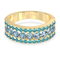 Three Row Round Half-Eternity Mahat Band