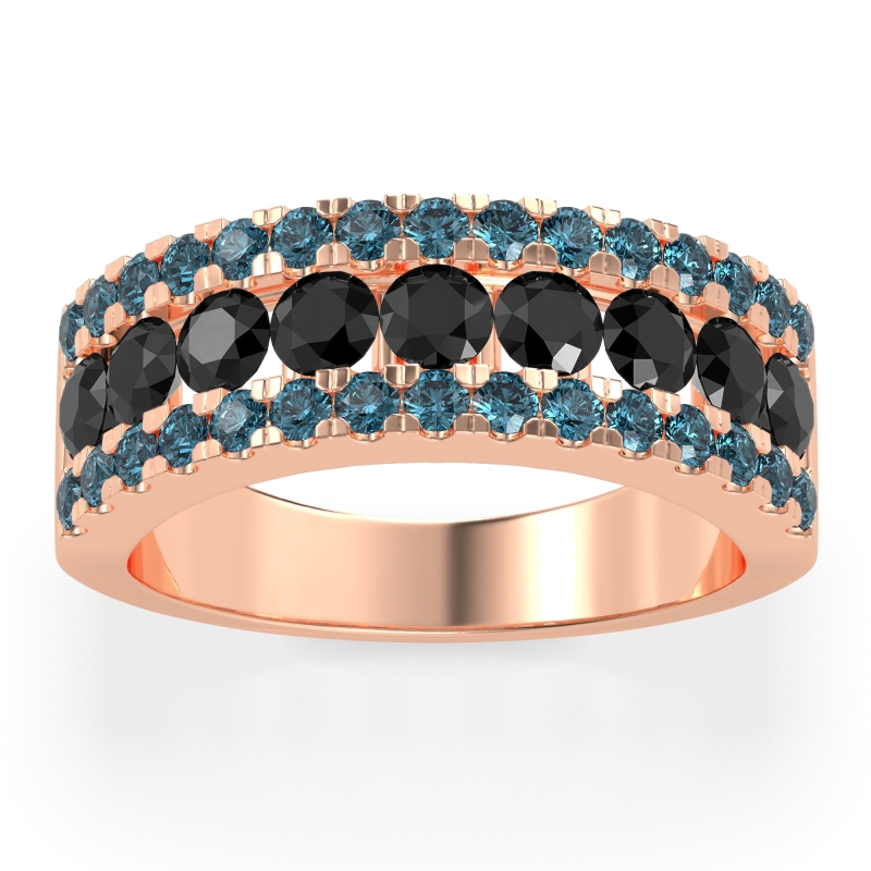 Three Row Round Half-Eternity Mahat Band