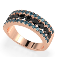 Three Row Round Half-Eternity Mahat Band