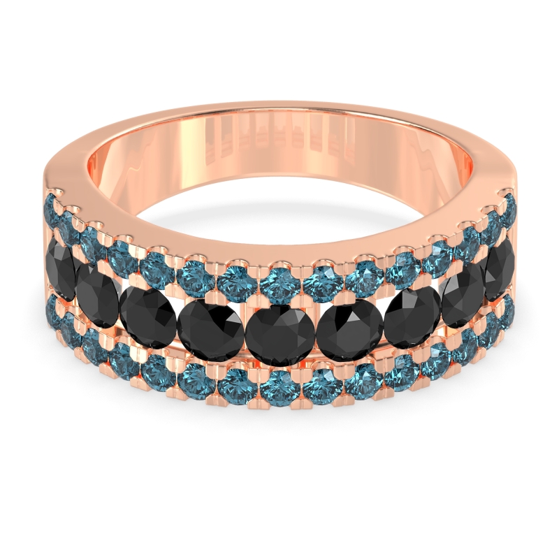 Three Row Round Half-Eternity Mahat Band