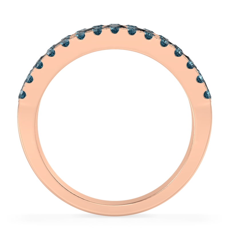 Three Row Round Half-Eternity Mahat Band