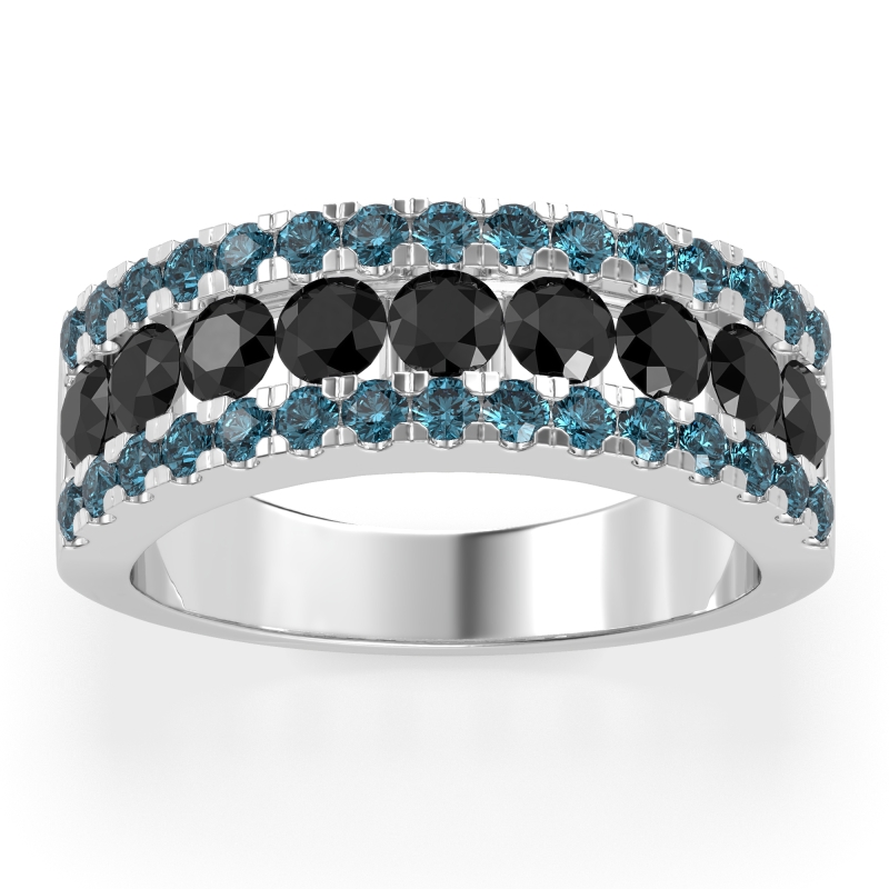 Three Row Round Half-Eternity Mahat Band