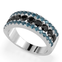 Three Row Round Half-Eternity Mahat Band