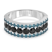 Three Row Round Half-Eternity Mahat Band