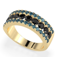 Three Row Round Half-Eternity Mahat Band