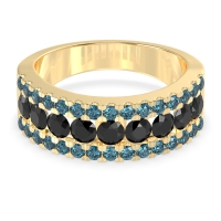 Three Row Round Half-Eternity Mahat Band