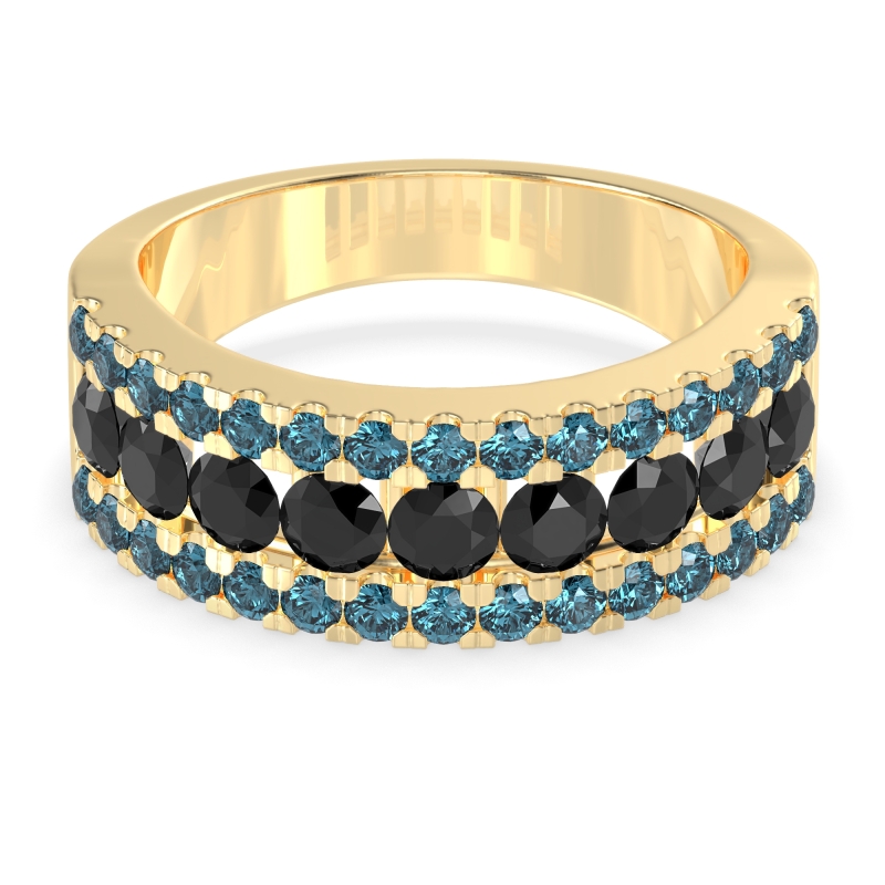 Three Row Round Half-Eternity Mahat Band