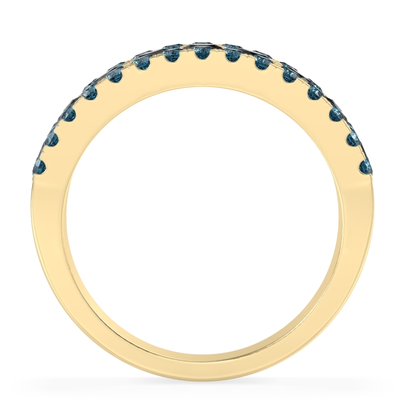 Three Row Round Half-Eternity Mahat Band