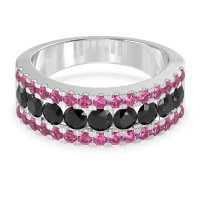 Three Row Round Half-Eternity Mahat Band