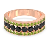 Three Row Round Half-Eternity Mahat Band