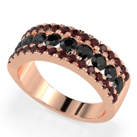 Three Row Round Half-Eternity Mahat Band