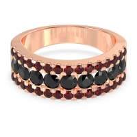 Three Row Round Half-Eternity Mahat Band