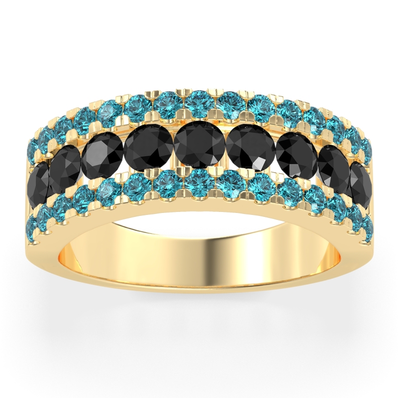 Three Row Round Half-Eternity Mahat Band