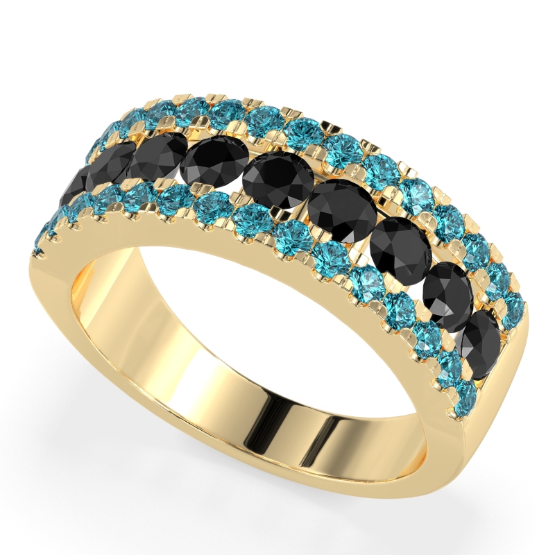 Three Row Round Half-Eternity Mahat Band