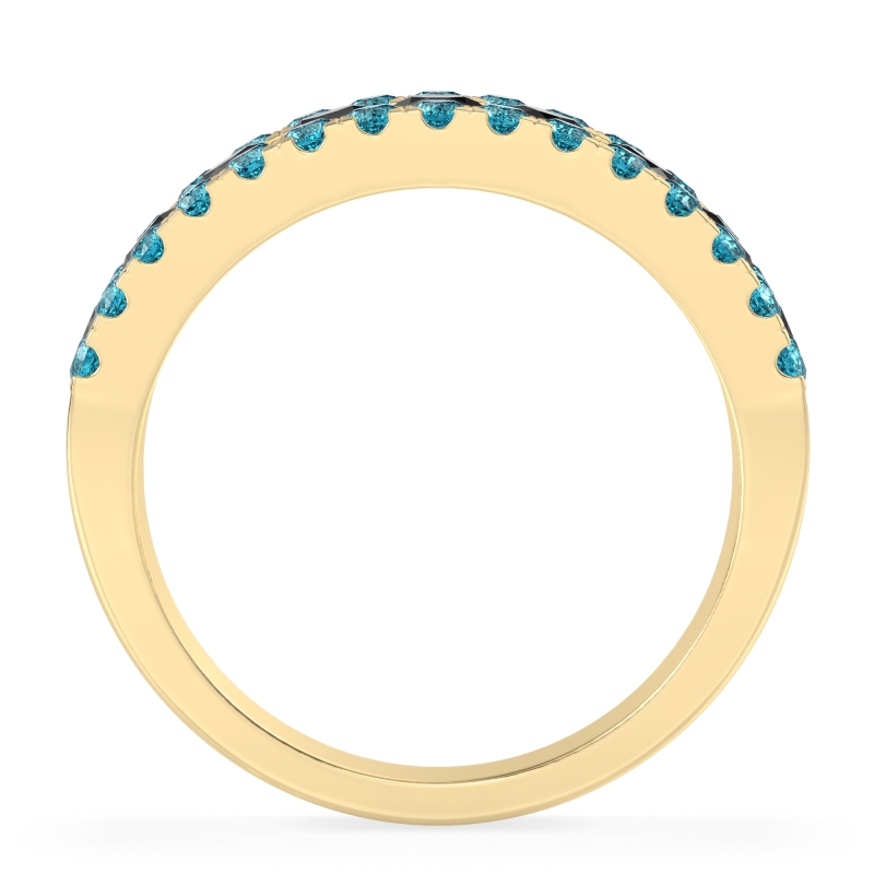 Three Row Round Half-Eternity Mahat Band