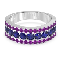 Three Row Round Half-Eternity Mahat Band