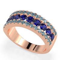 Three Row Round Half-Eternity Mahat Band