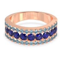 Three Row Round Half-Eternity Mahat Band