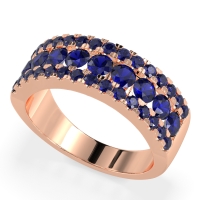 Three Row Round Half-Eternity Mahat Band