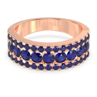 Three Row Round Half-Eternity Mahat Band