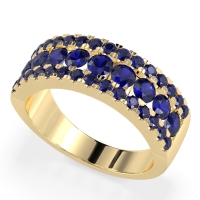 Three Row Round Half-Eternity Mahat Band