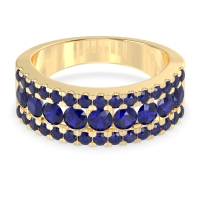 Three Row Round Half-Eternity Mahat Band