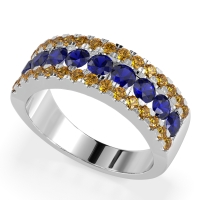 Three Row Round Half-Eternity Mahat Band