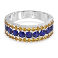 Three Row Round Half-Eternity Mahat Band