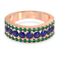 Three Row Round Half-Eternity Mahat Band