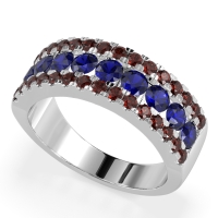 Three Row Round Half-Eternity Mahat Band