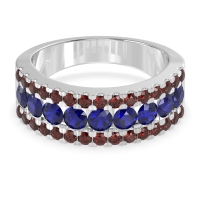 Three Row Round Half-Eternity Mahat Band