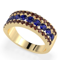 Three Row Round Half-Eternity Mahat Band